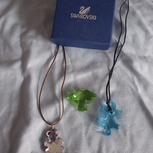 For 3 Swarovski Crystal Pendants Necklaces Set